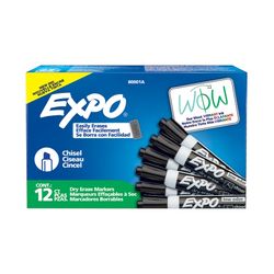 Expo Whiteboard Marker Chisel Black Box 12