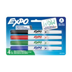 Expo Whiteboard Marker Bullet Ultra Fine Assorted Pack 4