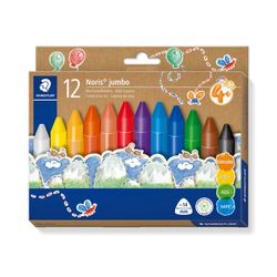 Staedtler Noris Triangular Jumbo Wax Crayons - 12 Assorted Colours 228 14 C12