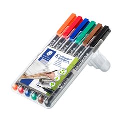 Staedtler Lumocolor Permanent Medium Marker 317 Assorted Wallet of 6