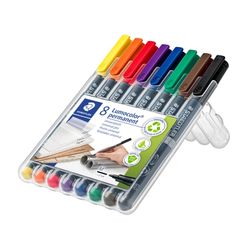 Staedtler Lumocolor Permanent Medium Marker 317 Assorted Wallet of 8
