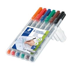Staedtler Lumocolor Non Permanent Fine Marker 316 Wallet 6