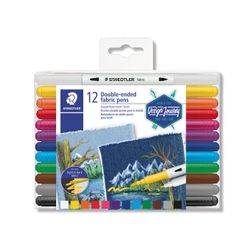 Staedtler Double-Ended Fabric Markers Box Of 12 Assorted Colours 3190 TB12