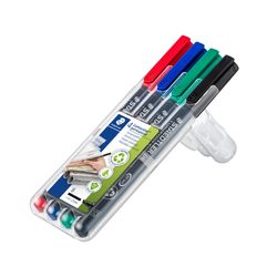 Staedtler Lumocolor Permanent Broad Marker 314 Assorted Wallet of 4