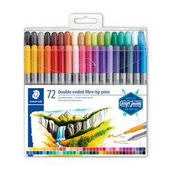 Staedtler Double Ended Fibre Tip Colouring Markers 3200 TB72 Assorted Wallet 72