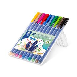 Staedtler Triplus Fibre Tip Colouring Markers 323 SB10 Assorted Wallet 10