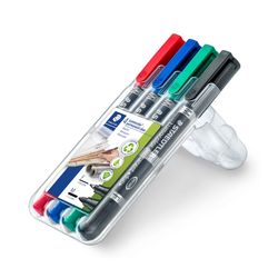 Staedtler 348 Permanent Twin Tip Marker Assorted Wallet of 4