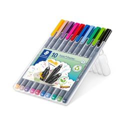 Staedtler Triplus Fineliner Pen Wallet Of 10 Assorted Colours 334 SB10