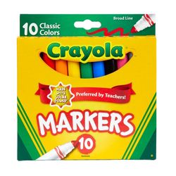 Crayola Coloured Markers Classic Broadline Assorted Pack 10