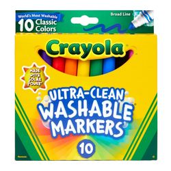 Crayola Ultra Clean Washable Jumbo Markers Classic Colours Pack 10