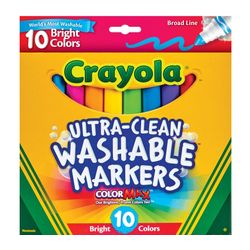 Crayola Ultra Clean Washable Jumbo Markers Bright Colours Pack 10