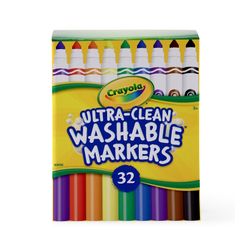 Crayola Ultra Clean Washable Jumbo Markers Classic Colours Deskpack Pack 32