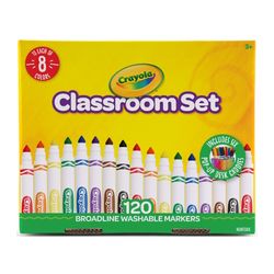 Crayola Ultra Clean Washable Jumbo Markers Classic Colours Classpack Pack 120