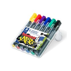 Staedtler 350 Permanent Marker Chisel Assorted Bright Wallet of 6