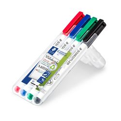 Staedtler Lumocolor 301 Whiteboard Marker Bullet Assorted Colours Wallet 4