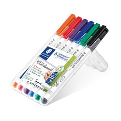 Staedtler Lumocolor 301 Whiteboard Marker Bullet Assorted Colours Wallet 6