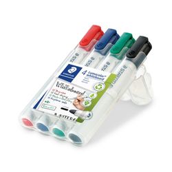 Staedtler Lumocolor 351 Whiteboard Marker Bullet Assorted Colours Wallet 4