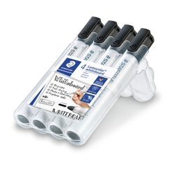 Staedtler Lumocolor 351 Whiteboard Marker Bullet Black Wallet 4