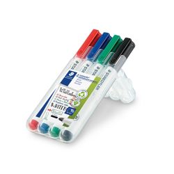 Staedtler Lumocolor 341 Whiteboard Marker Bullet Assorted Colours Wallet 4