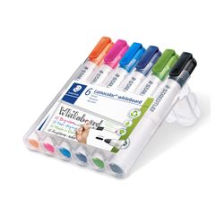Staedtler Lumocolor 351 Whiteboard Marker Bullet Assorted Bright Colours Wallet 6