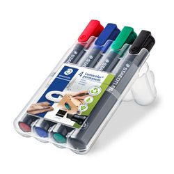 Staedtler 350 Permanent Marker Chisel Assorted Wallet of 4