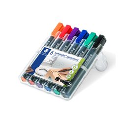 Staedtler 350 Permanent Marker Chisel Assorted Wallet of 6