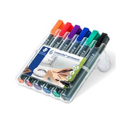 Staedtler 352 Permanent Marker Bullet Assorted Wallet of 6