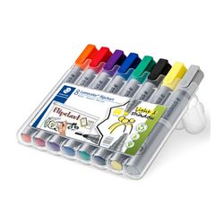 Staedtler Lumocolor Flipchart Marker Wallet Of 8 Assorted Colours 356 SWP8