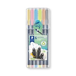 Staedtler Triplus Fineliner Pen Wallet Of 6 Assorted Pastel Colours 334 SB6 PA