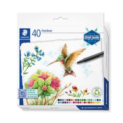 Staedtler Triplus Fineliner Pen Hangsell Box Of 40 Assorted Colours