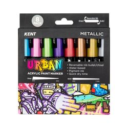 Kent Urban Paint Marker 6mm Nib Metallic Set 8