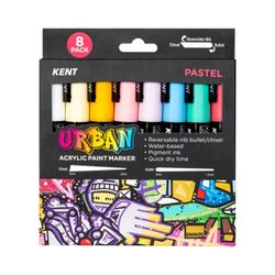 Kent Urban Paint Marker 6mm Nib Pastel Set 8