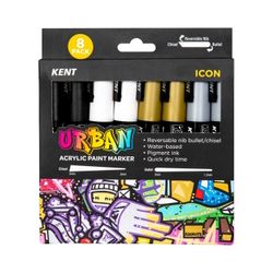 Kent Urban Paint Marker 6mm Nib Icon Set 8