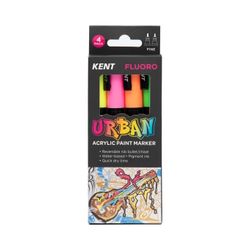 Kent Urban Paint Marker 3mm Nib Fluoro Set 4