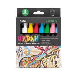 Kent Urban Paint Marker 3mm Nib Classic Set 8