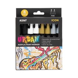 Kent Urban Paint Marker 3mm Nib Icon Set 8