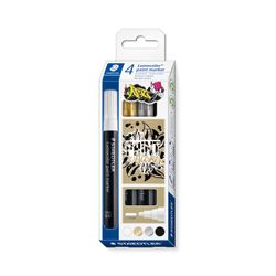 Staedtler Lumocolor 349 Paint Markers Assorted Metallic Pack 4