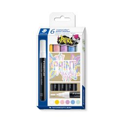 Staedtler Lumocolor 349 Paint Markers Assorted Pastel Pack 6