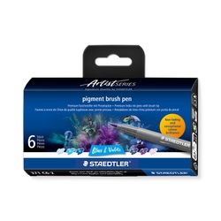 Staedtler Pigment Arts Brush Pen 371 Blues & Violets 6 Pieces