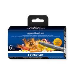 Staedtler Pigment Arts Brush Pen 371 Yellows & Oranges 6 Pieces