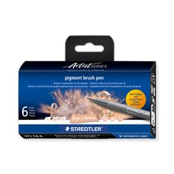 Staedtler Pigment Arts Brush Pen 371 Beiges & Neutrals 6 Pieces