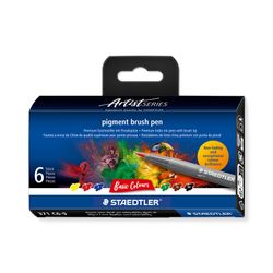 Staedtler Pigment Arts Brush Pen 371 Basic Colours 6 Pieces