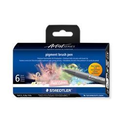 Staedtler Pigment Arts Brush Pen 371 Pastel Colours 6 Pieces