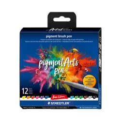 Staedtler Pigment Arts Brush Pen 371 Basic Colours 12 Pieces