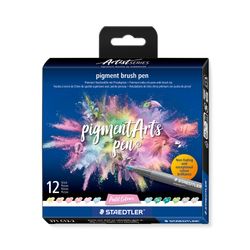 Staedtler Pigment Arts Brush Pen 371 Pastel Colours 12 Pieces