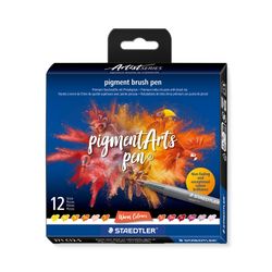 Staedtler Pigment Arts Brush Pen 371 Warm Colours 12 Pieces