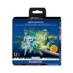 Staedtler Pigment Arts Brush Pen 371 Cool Colours 12 Pieces