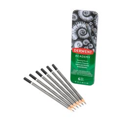 Derwent Academy Sketching Pencils Tin/6 3B, 2B, B, HB, H & 2H