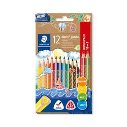 Staedtler Noris Jumbo Triangular Coloured Pencils Assorted Pack 10+2