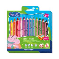 Staedtler Peppa Pig Noris Junior 3-in-1 Colouring Pencils Includes Pencil Sharpener Box 12